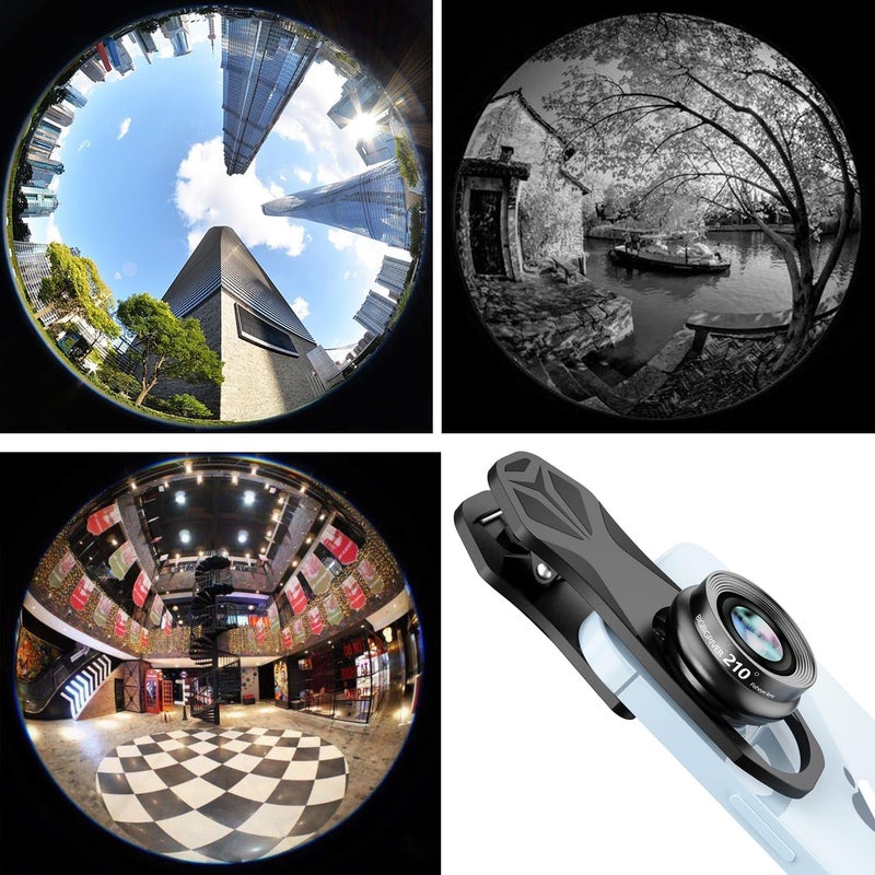 BIGBIGRIVER 210° Fisheye Lens, Professional Cell Phone Lens for iPhone,Samsung,Pixel,BlackBerry,Ipad,Notebook,Etc,Fish Eye Lens - Image 4